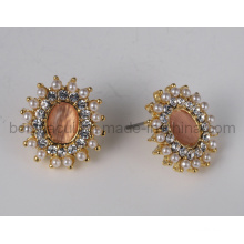 Fashion Earrings with CZ Stones and Pearl